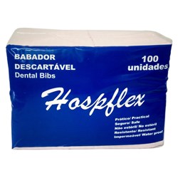 Babador Descartável Branco c/ 100 - Hospflex