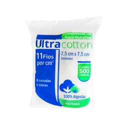 Compressa de Gaze Ultra Cotton 11 Fios - 500 Un. (Não Estéril)