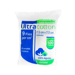 Compressa de Gaze Ultra Cotton 9 Fios - 500 Un. (Não Estéril)