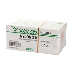 Fio de Sutura Nylon 3-0 c/ 24 1,5 Cm Shalon