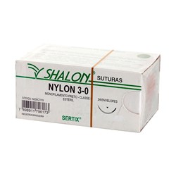 Fio de Sutura Nylon 3-0 c/ 24 2,0 Cm Shalon