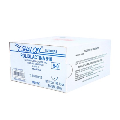 Fio de Sutura Poliglactina 910 (vicryl) 5-0 c/ 12 1,5 Cm Shalon