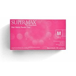 Luva Supermax Nitrilica Pink s/ Pó c/100