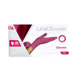 Luva Unigloves Cor Pink Com 100 Tam Extra Pequena
