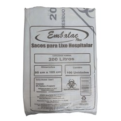 Saco Para Lixo Hospitalar 200L C/ 100  Embalacflex