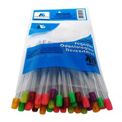 Sugador Odontológico Plástico Colorido c/ 40 - AG